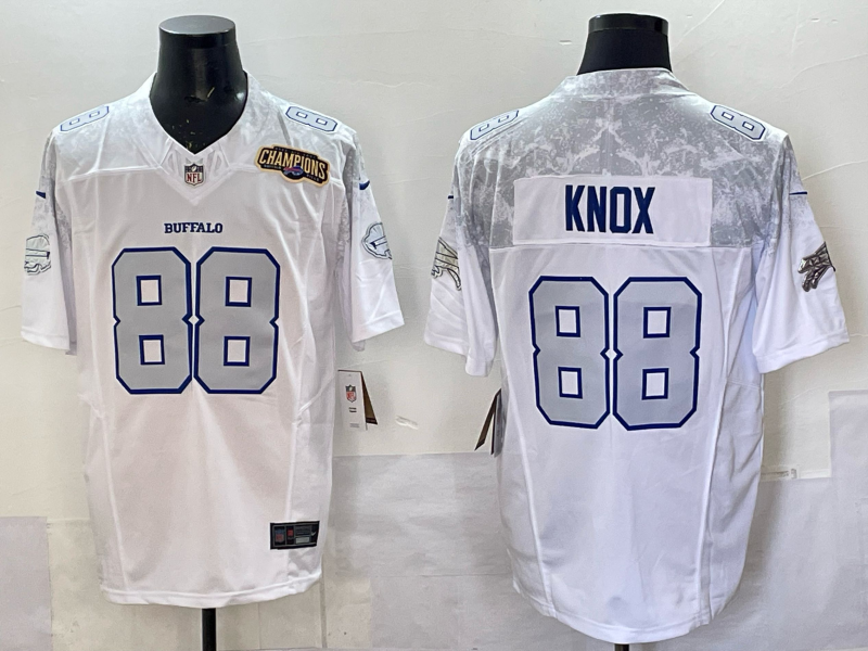 Men Buffalo Bills 88 Knox Nike White 2025 Rivalries Collection Limited NFL Jersey 002